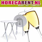 Bestel statafels stoelen champagne glazen borden bestek